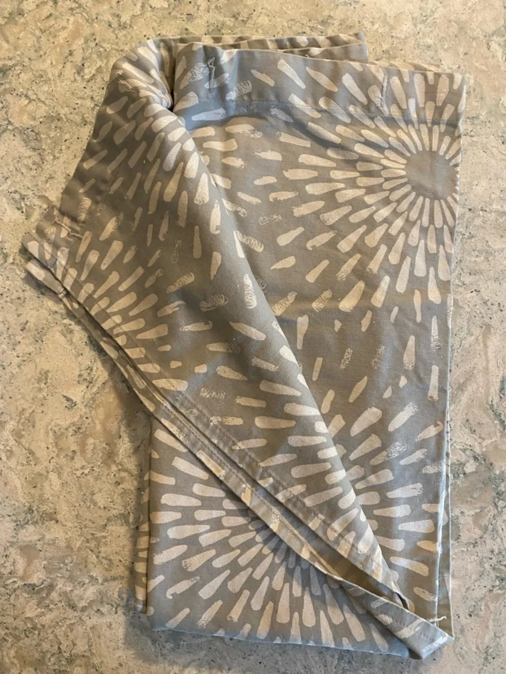 Threshold Light Gray and Cream Abstract Print Fabric Shower Curtain